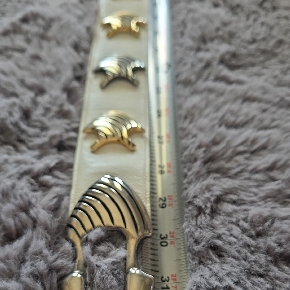 VTG Two-tone mixed-metal leather stud belt by Bijoux Medici signed J.Blumenthal main image 6
